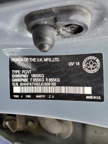 2018 HONDA CIVIC SPOR - SHHFK7H92JU306165