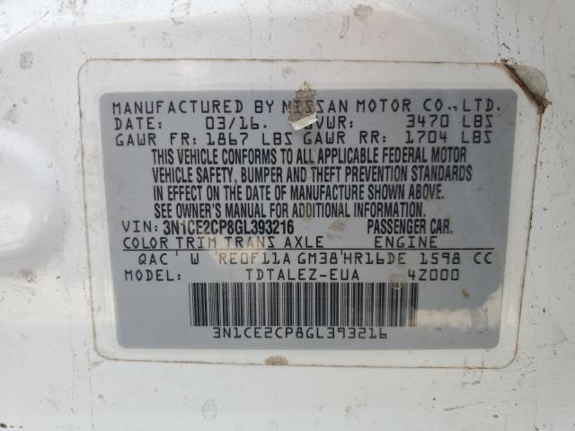 2016 NISSAN VERSA NOTE 3N1CE2CP8GL393216