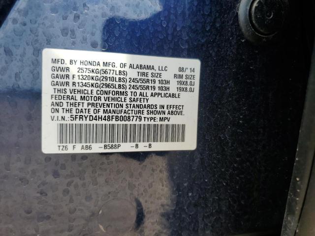 2015 ACURA MDX TECHNO - 5FRYD4H48FB008779