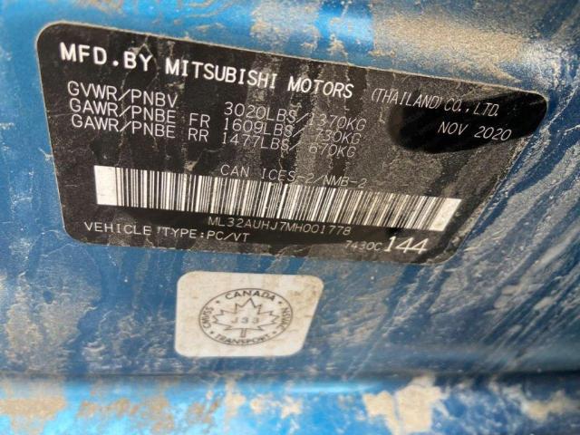 2021 MITSUBISHI MIRAGE ES ML32AUHJ7MH001778