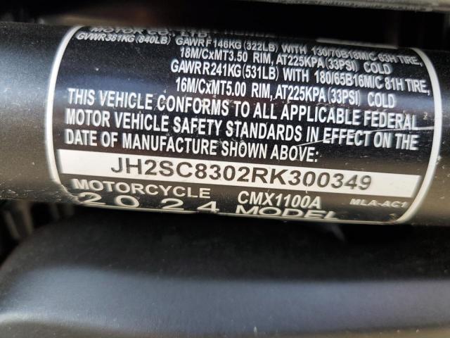 2024 HONDA CMX1100 A JH2SC8302RK300349