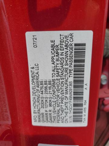 2021 HONDA ACCORD SPO 1HGCV1F49MA091365