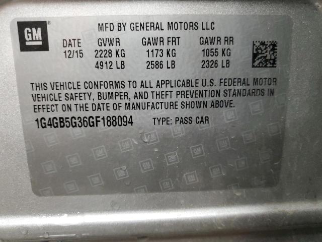 2016 BUICK LACROSSE - 1G4GB5G36GF188094