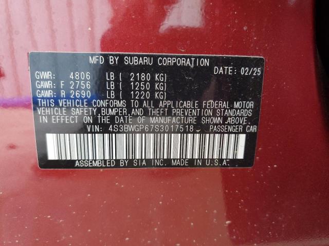 2025 SUBARU LEGACY TOU 4S3BWGP67S3017518