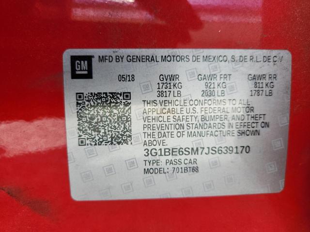 2018 CHEVROLET CRUZE LT - 3G1BE6SM7JS639170