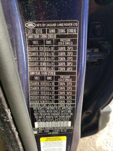 2018 LAND ROVER RANGE ROVE - SALVP2RX5JH323937