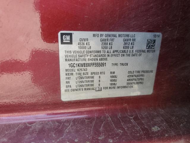 2015 CHEVROLET SILVERADO 1GC1KWE8XFF555091
