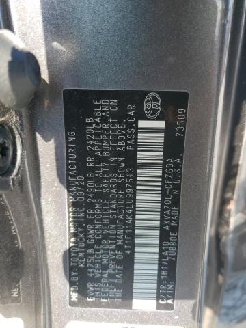 2020 TOYOTA CAMRY XLE 4T1F11AK4LU997543