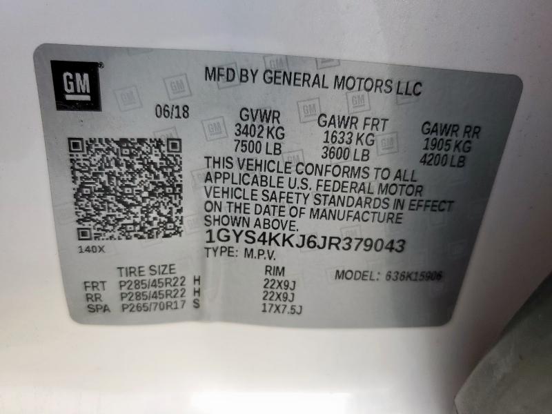 2018 CADILLAC ESCALADE E 1GYS4KKJ6JR379043