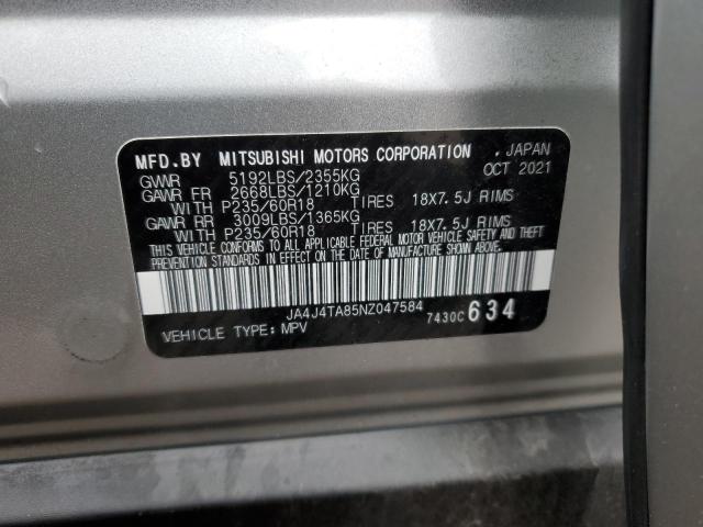 2022 MITSUBISHI OUTLANDER - JA4J4TA85NZ047584