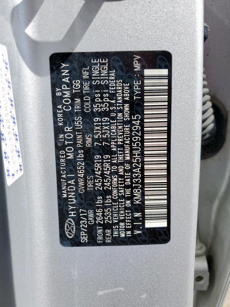 2017 HYUNDAI TUCSON LIM KM8J33A25HU592945