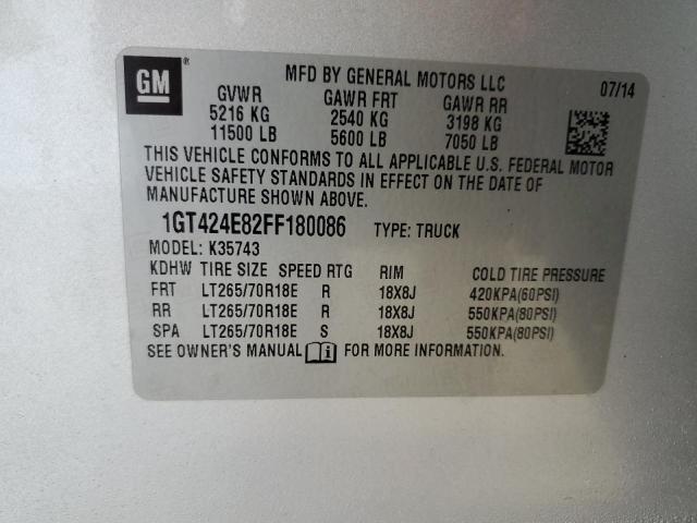 2015 GMC SIERRA K35 1GT424E82FF180086