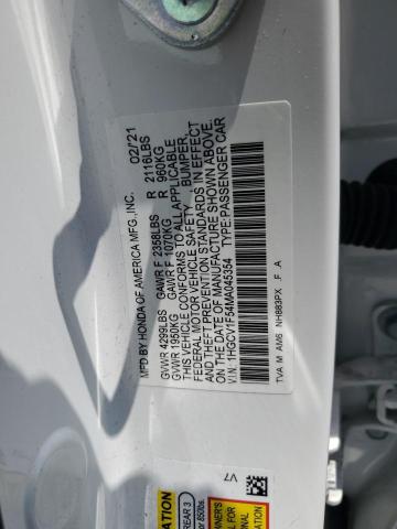 2021 HONDA ACCORD HYB 1HGCV1F54MA045354