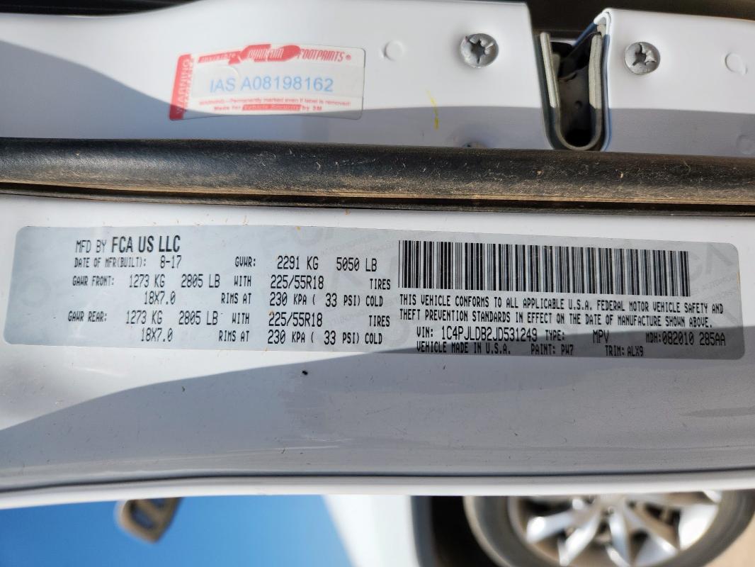 2018 JEEP CHEROKEE L 1C4PJLDB2JD531249