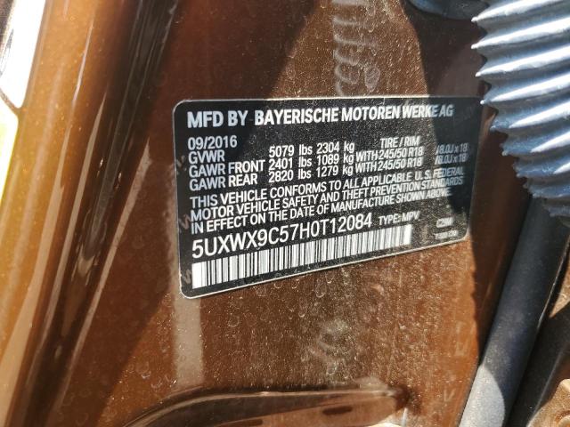 2017 BMW X3 XDRIVE2 - 5UXWX9C57H0T12084
