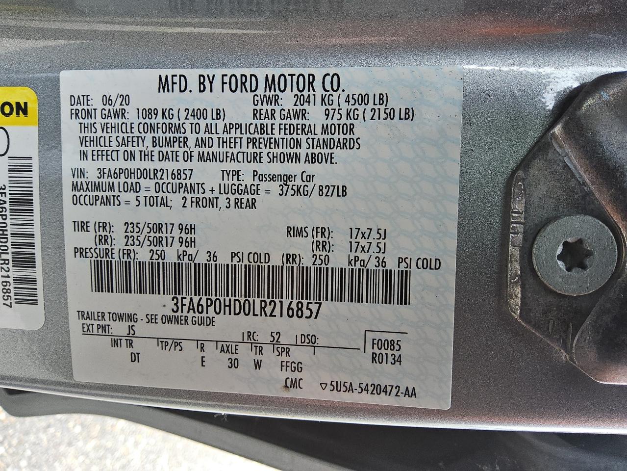 Ford Fusion se 2020