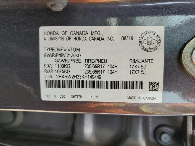 2019 HONDA CR-V LX 2HKRW2H23KH149449