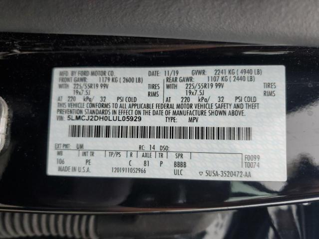 2020 LINCOLN CORSAIR RE 5LMCJ2DH0LUL05929