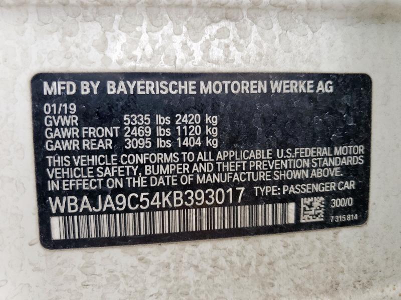 2019 BMW 530E - WBAJA9C54KB393017