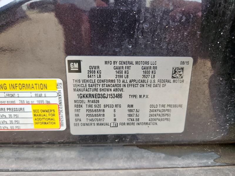 2016 GMC ACADIA SLE 1GKKRNED3GJ153486