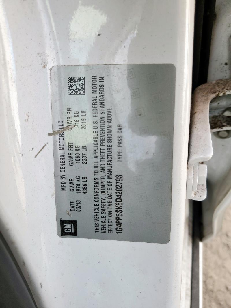 2013 BUICK VERANO - 1G4PP5SK6D4202793