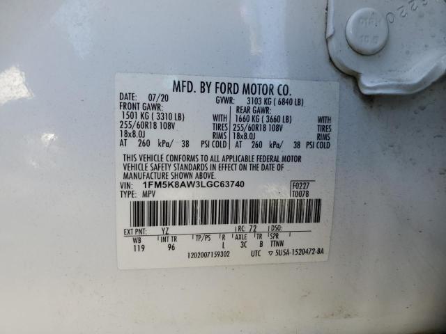 2020 FORD EXPLORER P - 1FM5K8AW3LGC63740