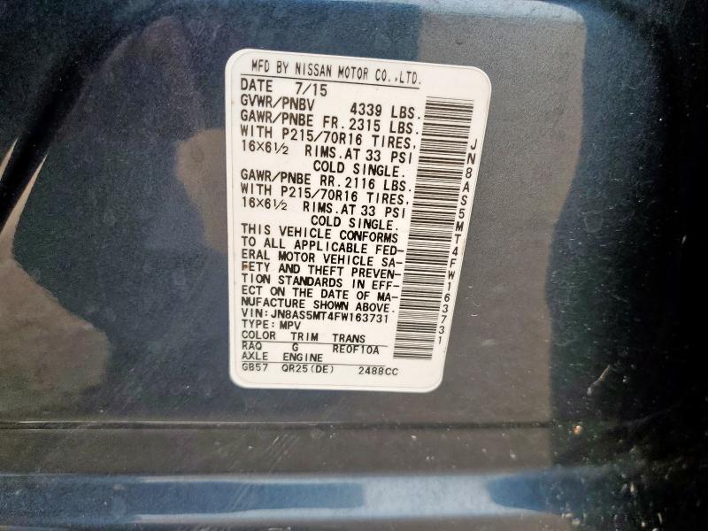 2015 NISSAN ROGUE SELE - JN8AS5MT4FW163731