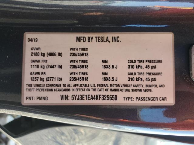 2019 TESLA MODEL 3 - 5YJ3E1EA4KF325650