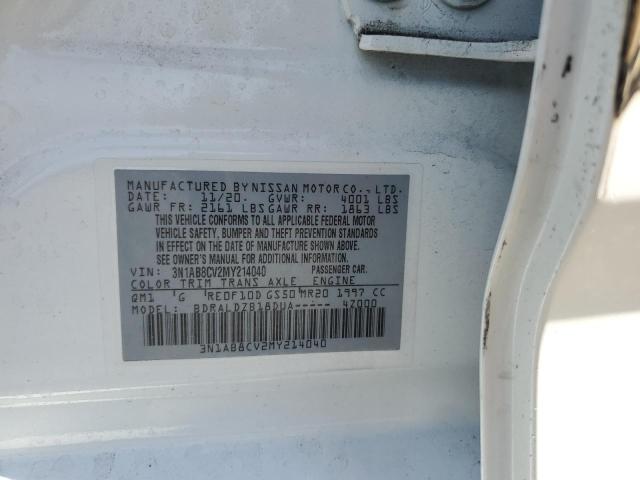 2021 NISSAN SENTRA SV 3N1AB8CV2MY214040