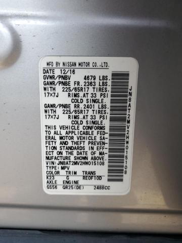 2017 NISSAN ROGUE S JN8AT2MV2HW015108