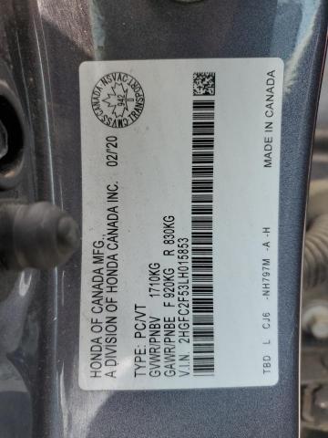 2020 HONDA CIVIC LX 2HGFC2F53LH015853