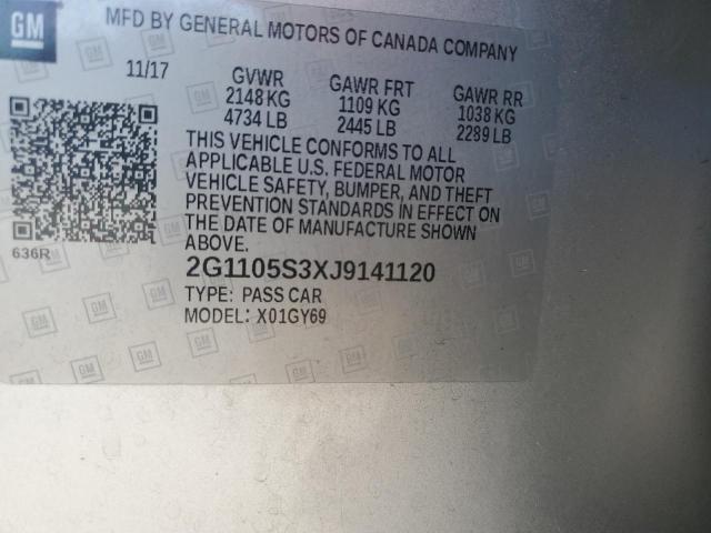 2018 CHEVROLET IMPALA LT 2G1105S3XJ9141120