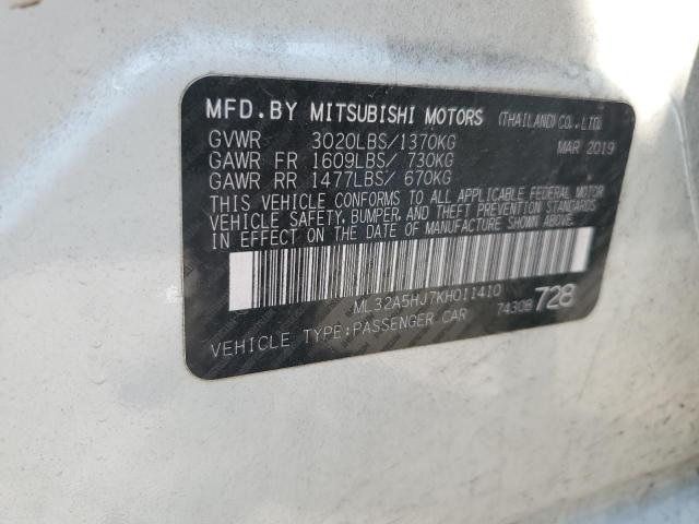 2019 MITSUBISHI MIRAGE LE ML32A5HJ7KH011410
