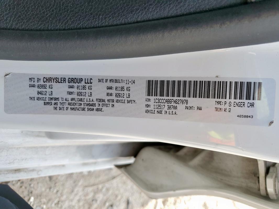 2015 CHRYSLER 200 LIMITE - 1C3CCCAB6FN627078