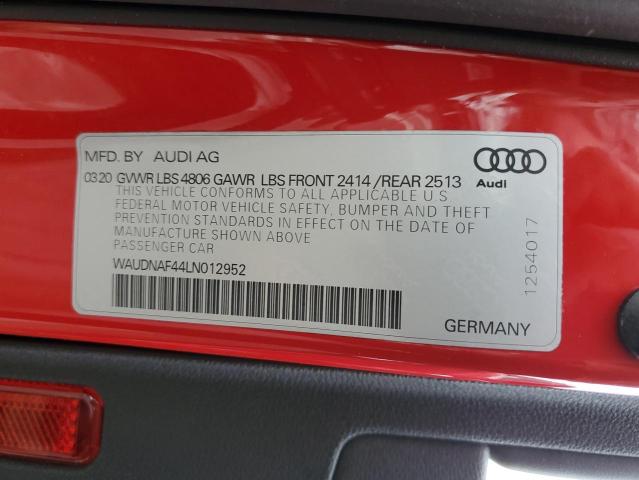 2020 AUDI A4 PREMIUM WAUDNAF44LN012952