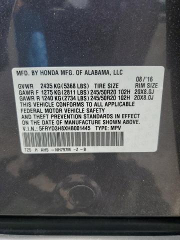 2017 ACURA MDX ADVANC 5FRYD3H8XHB001445