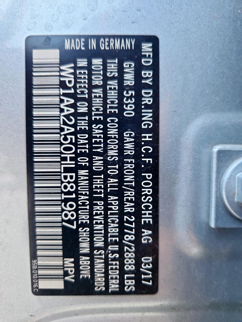2017 PORSCHE MACAN - WP1AA2A50HLB81987