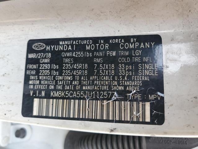 2018 HYUNDAI KONA ULTIM KM8K5CA55JU112577
