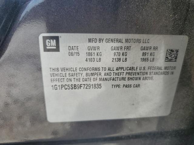 2015 CHEVROLET CRUZE LT - 1G1PC5SB9F7291835