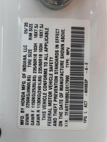 2020 HONDA CR-V EXL 7FART6H86LE017990