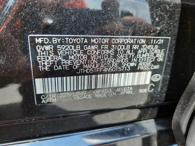 2022 LEXUS LS 500 BAS JTHD51FF4N5015713