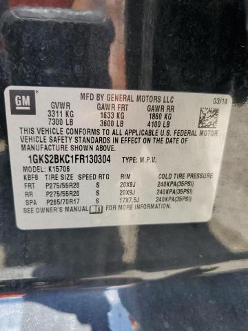 2015 GMC YUKON SLT 1GKS2BKC1FR130304