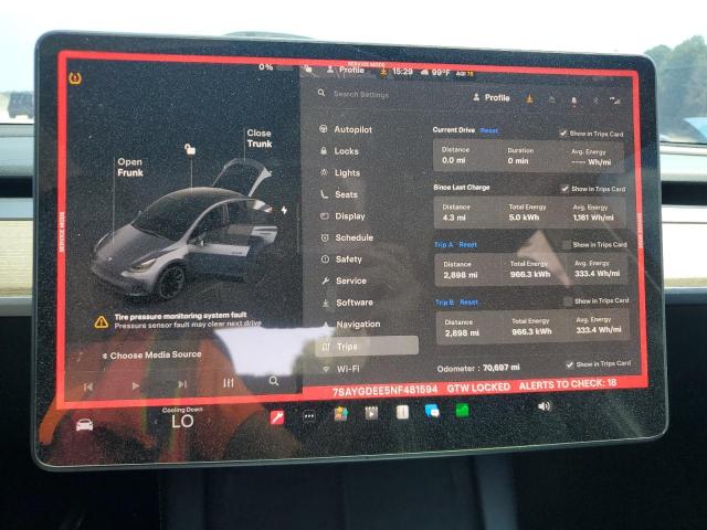 2022 TESLA MODEL Y 7SAYGDEE5NF481594