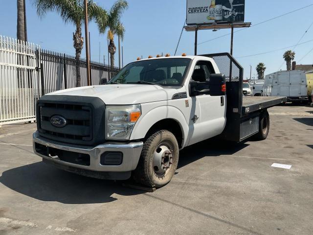 FORD F350 SUPER 2014 white chassis diesel 1FDRF3GT8EEB25941 photo #3
