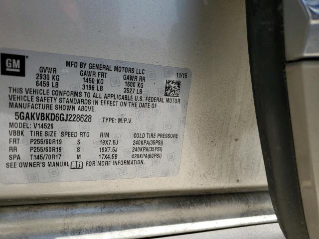 2016 BUICK ENCLAVE 5GAKVBKD6GJ228628