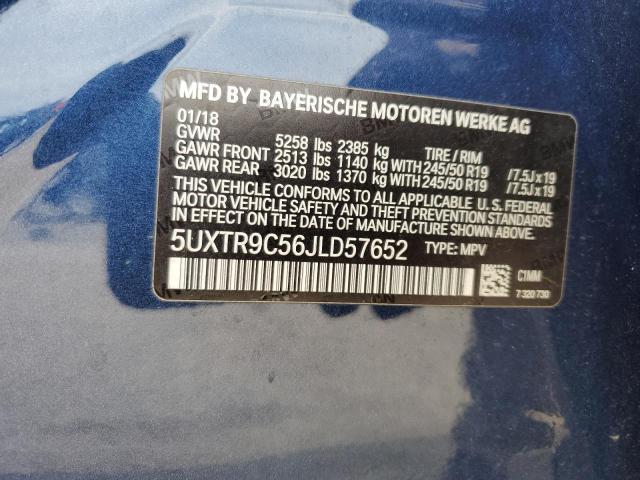 2018 BMW X3 XDRIVE3 - 5UXTR9C56JLD57652