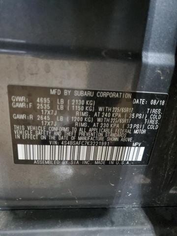 2019 SUBARU OUTBACK 2. 4S4BSAFC7K3221991