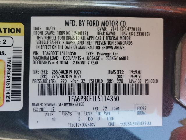 2020 FORD MUSTANG GT - 1FA6P8CF1L5114350