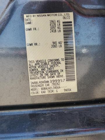 2022 NISSAN ALTIMA SV - 1N4BL4DV0NN399957