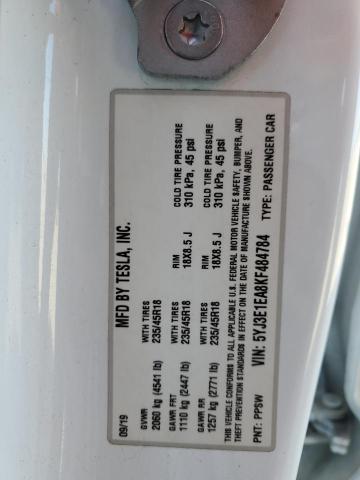 2019 TESLA MODEL 3 - 5YJ3E1EA8KF484784